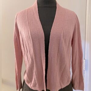 Loft light pink short cardigan.
